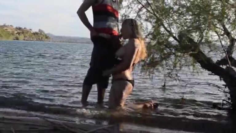 Blonde Blowjob By The Lake