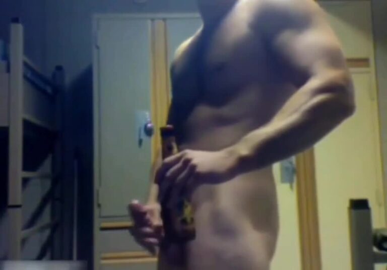 Marine stroking his dick in the barracks (no cum)