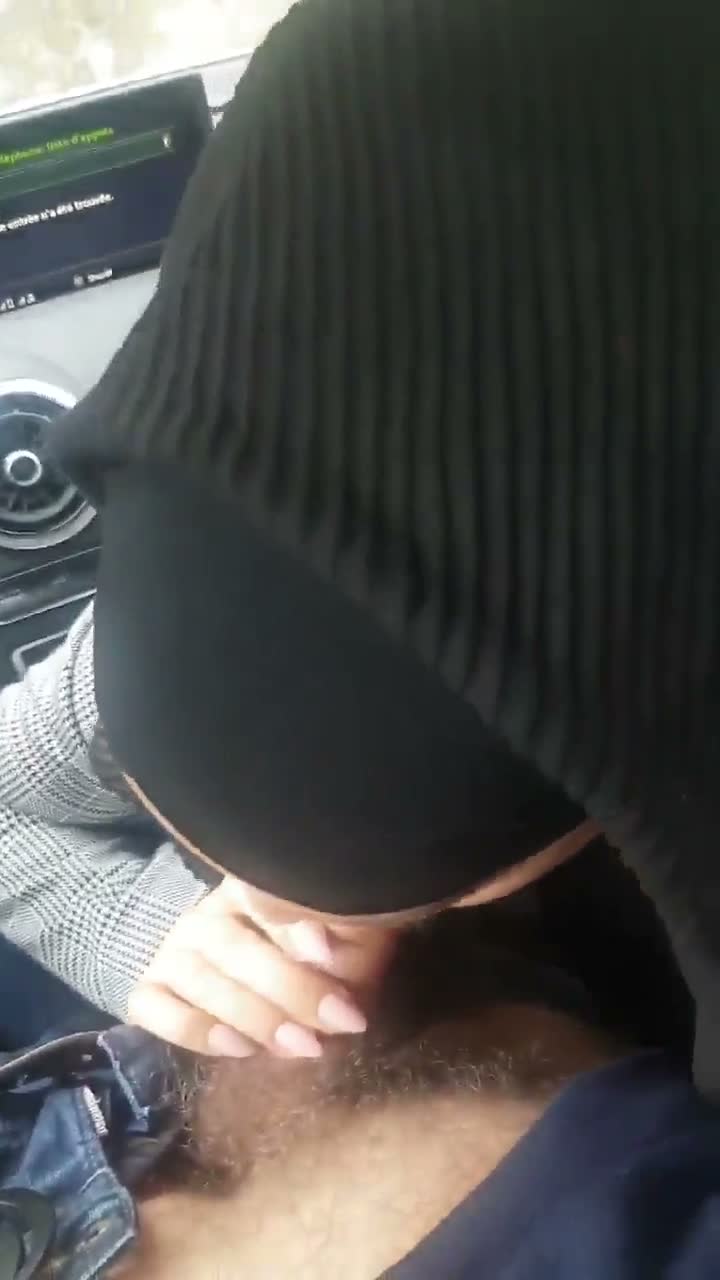 Hijab Muslim Girl Blowing In The Car